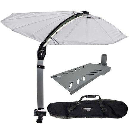 Taco Marine TACO ShadeFin Mini w/White Fabric, Bag and Swivel Seat Mount Kit T10-4000-3